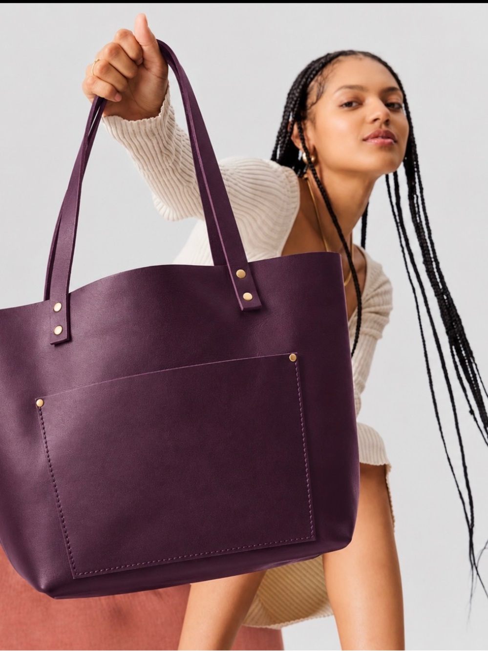 Portland Leather Goods Classic Medium Tote Bag – Handmade, Open Top
